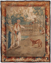Load image into Gallery viewer, 18th Century Tapestry Antique Flemish Tapestry Wool Silk Verdure 5x6ft 153x165cm
