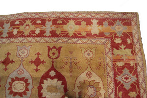 12x15 Vintage Turkish Oushak Rug Geometric Art Nouveau Rug Handmade  361x463cm