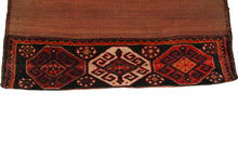 Load image into Gallery viewer, Antique Handmade Saddlebag Rug Hand woven Carpet Red 3&#39;4&quot; x 4&#39;9&quot; C.1940
