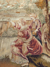 Load image into Gallery viewer, 7x7 1900 Antique French Tapestry Square Wool &amp; Silk Game  196cm x 201cm
