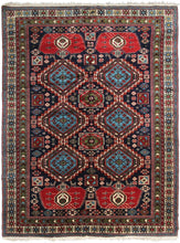 Load image into Gallery viewer, 5&#39;x7&#39; Rare Fine Antique Handmade Caucasian Rug Shirvan Rug Tribal Blue c.1920

