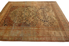 Load image into Gallery viewer, 7x10 Fine Rare Antique Traditional Rug Vase Lions Birds Beige 224cmx305cm C.1870
