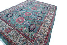 Load image into Gallery viewer, 10x13 Incredible Vintage Handmade Area Rug Teal 294cmx389cm Green 
