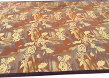 Load image into Gallery viewer, 8X13 Vintage Art Nouveau Tapestry Fabric Abstract Rug  &quot;Einstein Moomjy&quot;  C.1955

