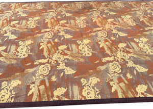 8X13 Vintage Art Nouveau Tapestry Fabric Abstract Rug  "Einstein Moomjy"  C.1955