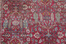 Load image into Gallery viewer, 9&#39;x16&#39; Fine Antique Rug Traditional Incredible Rare Leaf Area Rug Red c.1890
