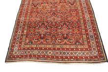 Load image into Gallery viewer, 6x14 Antique Ferregan Feregan Rug Geometric Overall Handmade Rug Rust 1900 
