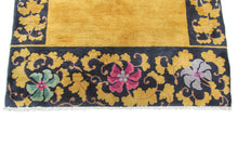 Load image into Gallery viewer, 4x7 Antique Art Deco Rug Antique Chinese Rug Walter Nichols Gold Black 122x203cm
