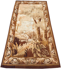 Load image into Gallery viewer, 5x9 Antique French Aubusson Tapestry Birds Wool &amp; Silk Large 148x280cm 1900
