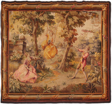 Load image into Gallery viewer, 6x7 Antique French Tapestry  Large Tapestry Antique Wool &amp; Silk 178x203cm c.1890

