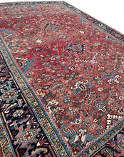 Load image into Gallery viewer, Antique Herriz Serrapi Rug Geometric 8x11 Carpet Red Rug 239cmx336cm c. 1920
