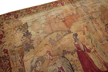 Load image into Gallery viewer, Antique French Tapestry 1920 Handmade Fountain 6x8ft 1920 188cm x 226cm
