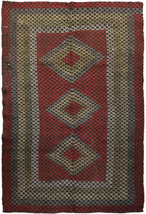 4x6 Antique Swedish Tapestry Handmade Rug 130cm x 186cm
