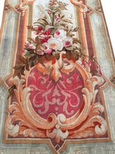 Load image into Gallery viewer, 1920 Antique French Aubusson Tapestry Rug Floral Vase Runner 3x10 1880 97x287cm
