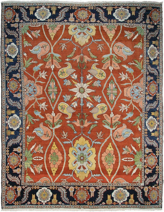 10x12 Rare Vintage Rug Herriz Serapi Rug Bold Art Nouveau Effect Rug 305cmx373cm
