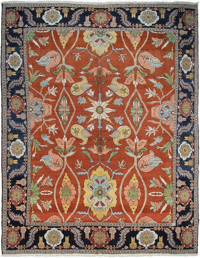 10x12 Rare Vintage Rug Herriz Serapi Rug Bold Art Nouveau Effect Rug 305cmx373cm