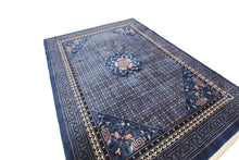 Load image into Gallery viewer, 8x11 Vintage Art Deco Rug Dragon Heads Bats Chinese 251cm x335cm Blue Rug c.1960

