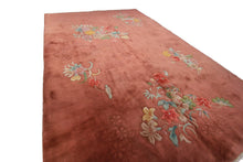 Load image into Gallery viewer, Rare Antique Art Deco Rug Antique Chinese 6X9 Rug 178x 262cm Pink C.1930
