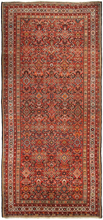 Load image into Gallery viewer, 6x14 Antique Ferregan Feregan Rug Geometric Overall Handmade Rug Rust 1900 
