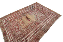 Load image into Gallery viewer, 4x5 Rare Mid 1800s Antique Turkish Gordis Rug Wool Foundation Collectors Piece 
