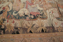 Load image into Gallery viewer, 7X8 Rare Antique French Tapestry Human Tapestry  Animals 203cm x 244cm c.1910

