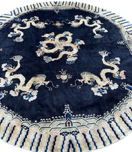 Load image into Gallery viewer, 8x8ft Round Antique Peking Art Deco Rug Chinese Rug Dragons  244cm x 244cm
