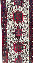 Load image into Gallery viewer, Antique Herriz Karaje Serrapi Runner Rug  3x16 Handmade Ivory 79cmx491cm C. 1930
