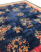 Load image into Gallery viewer, 9x12 Antique Chinese Art Deco Rare Overall Floral 275cm x 351cm  c.1920
