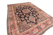 Load image into Gallery viewer, Antique Rug Exquisite Mohajjeran Handmade Rug Navy 1920 Authentic 9x12
