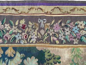 7x9 Antique French Tapestry  Art Nouveau Antique Tapestry 208cm x 257cm  c.1900