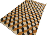 Load image into Gallery viewer, Antique Navajo Rug Flatwoven Geometric Optical Illusion Handwoven 2x3 Tapestry
